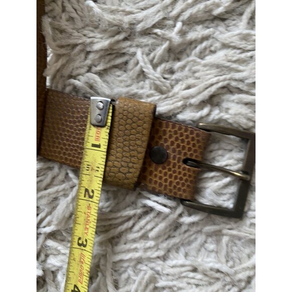 flz-brn-wht.jpg?v=1722888232 Leather Belt Size 32 Faux Lizard Tan Embossed